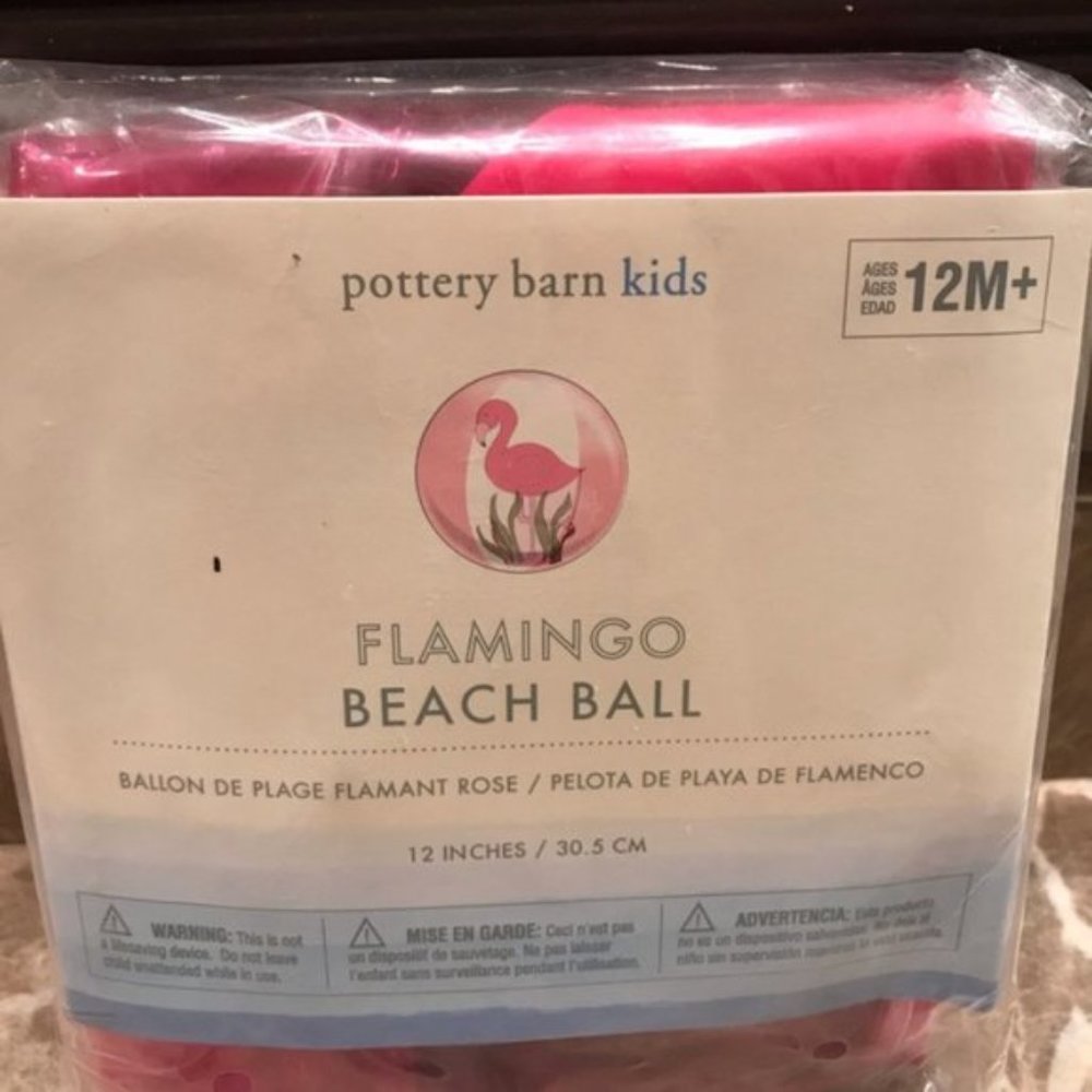 POTTERY BARN KIDS FLAMINGO BEACH BALL NWT ๐ฆฉ๐โฑ - Picture 2 of 3